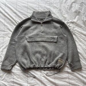 Kapital Gray 5G Wool Quarter Zip Anorak Pullover